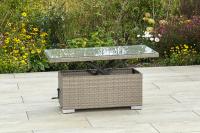 MX Gartentisch Loungentisch Bellante Mudbraun Stahl Kunststoffgeflecht 120x60cm